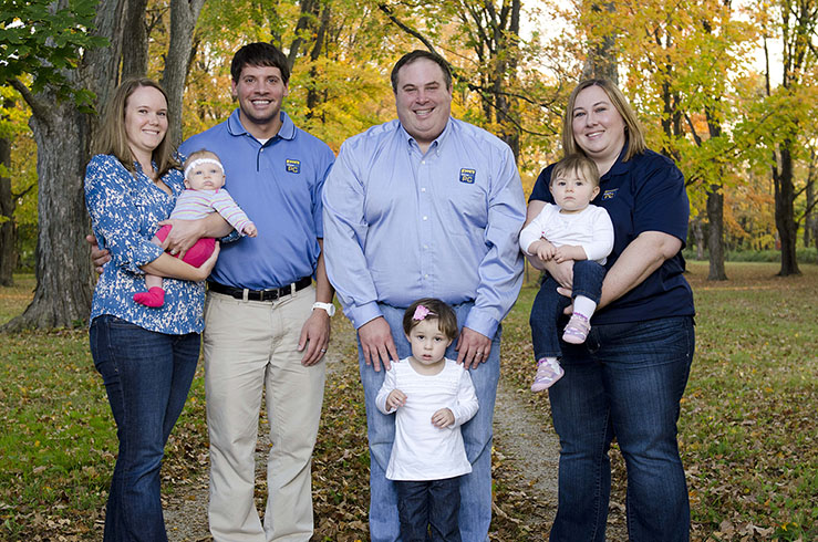 The Brendel and DeCaria families together in Brew City PC polos during the company's early days